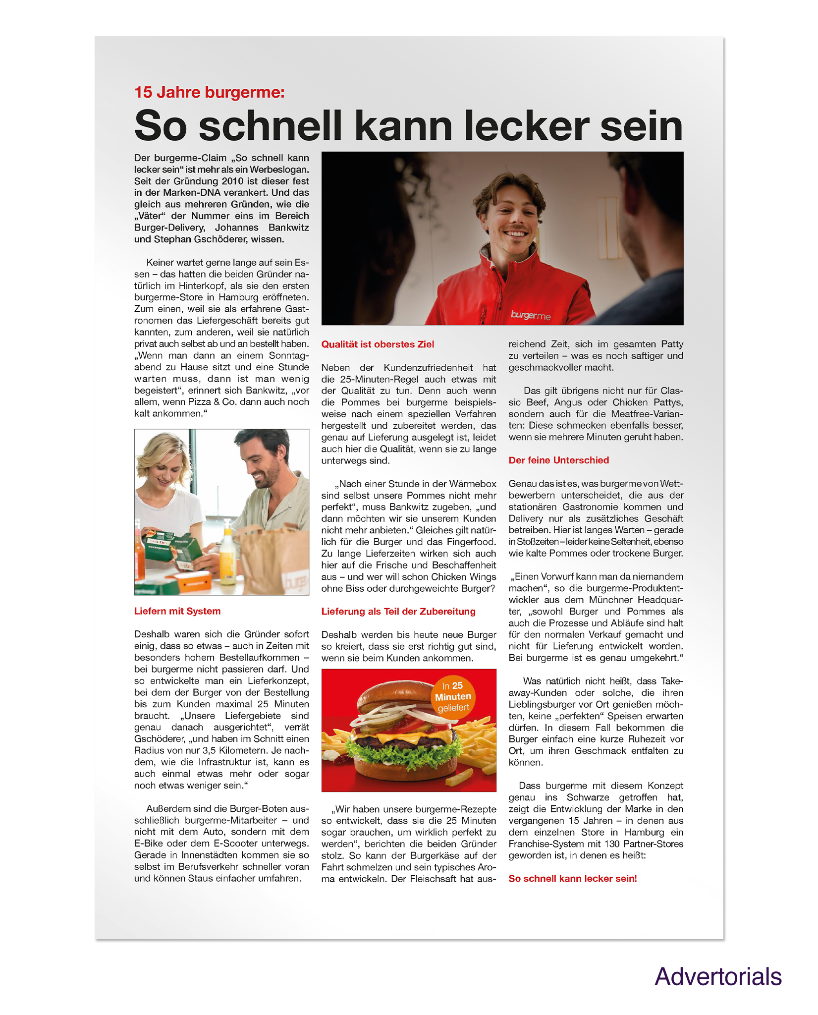 burgerme – Advertorials